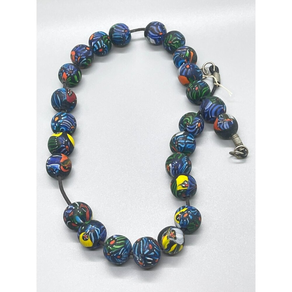 Vintage 25 Large Chunky Venetian Cane Millefiori Glass Trade Beads 20mm - Picture 6 of 8